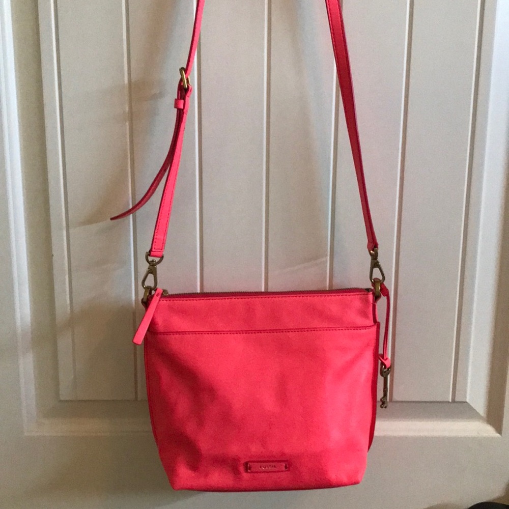 Fossil neon coral crossbody